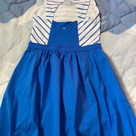 RARE Lululemon club dress deauville stripe pipe dream blue/white - Picture 2 of 15